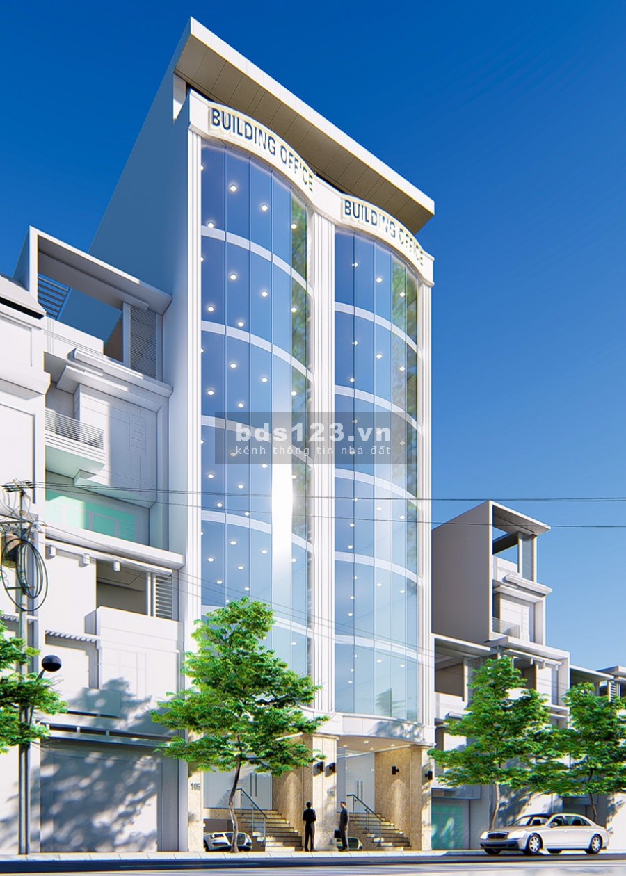 Bán tòa nhà 9 tầng MP Hoàng Quốc Việt 295m2, MT 8,5m. Mặt sau 11m
