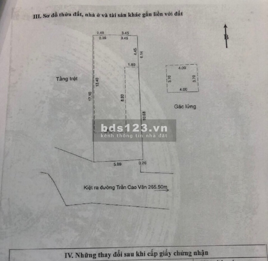 Bán lô đất kiệt Trần Cao Vân, Thanh Khê, Đà Nẵng
