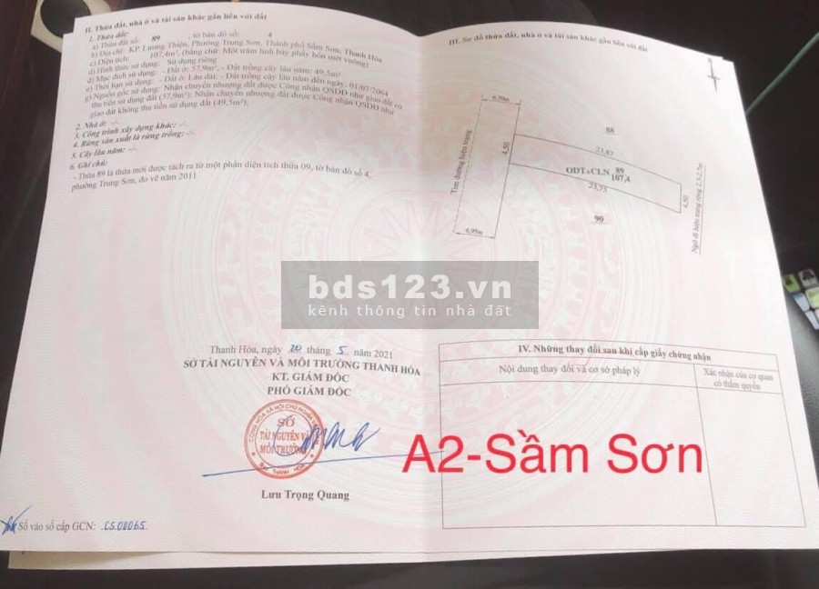 Đất nền Sầm Sơn, làm việc ngay sổ đỏ trao tay, ngân hàng hỗ trợ vay