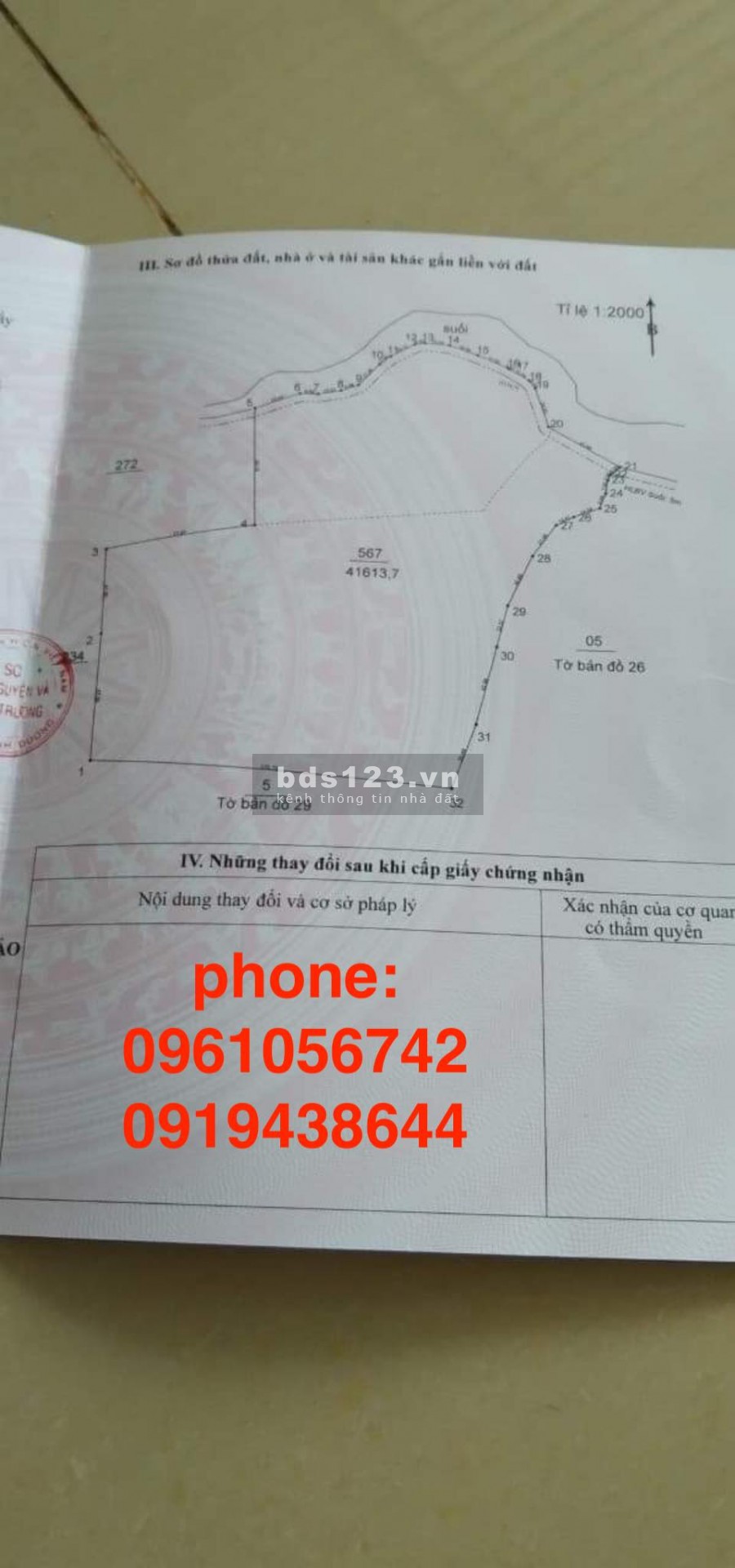 Cần bán gấp lô đất hơn 4 hecta Tân Long, phú giáo, liên hệ 0919438644