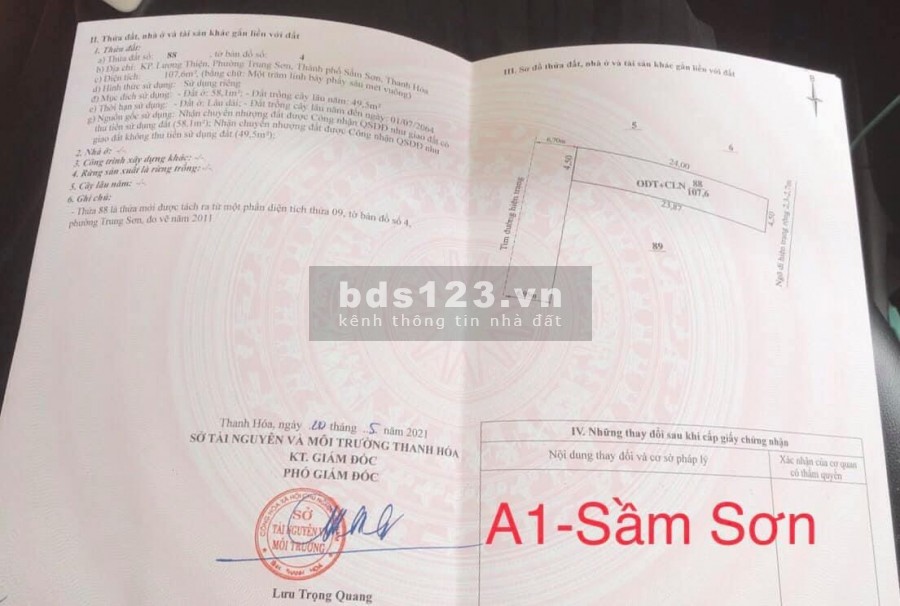 Đất nền Sầm Sơn, làm việc ngay sổ đỏ trao tay, ngân hàng hỗ trợ vay