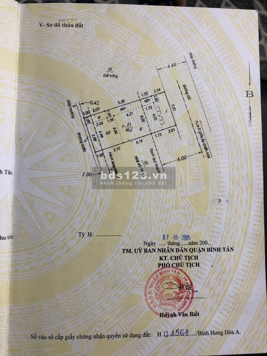 Chính chủ bán gấp nhà đẹp 5x12,5 HXH tại 30/17/34 Đường 19A P BHH A Q Bình Tân