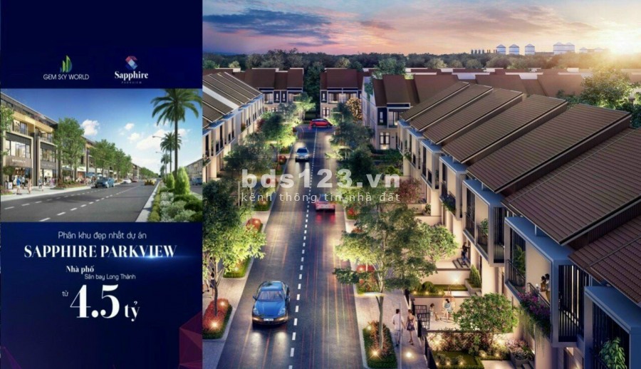 Bán nhà phố mặt tiền đường 16 - 20 huyện Long Thành - Đồng Nai dự án Gem Sky World