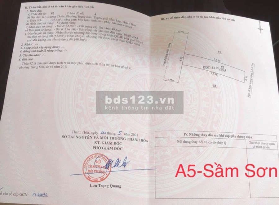 Đất nền Sầm Sơn, làm việc ngay sổ đỏ trao tay, ngân hàng hỗ trợ vay