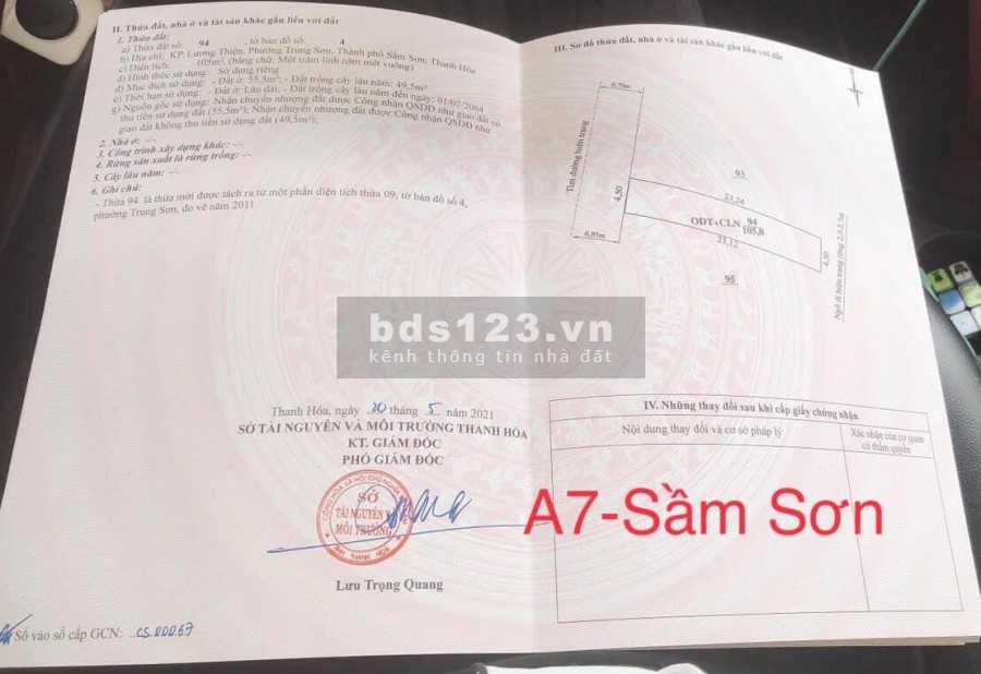 Đất nền Sầm Sơn, làm việc ngay sổ đỏ trao tay, ngân hàng hỗ trợ vay