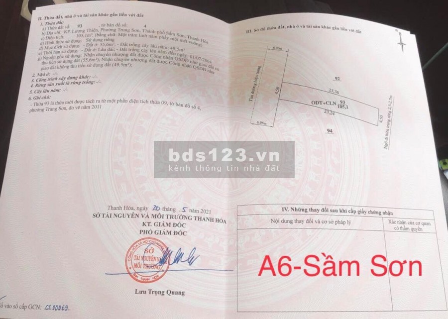 Đất nền Sầm Sơn, làm việc ngay sổ đỏ trao tay, ngân hàng hỗ trợ vay