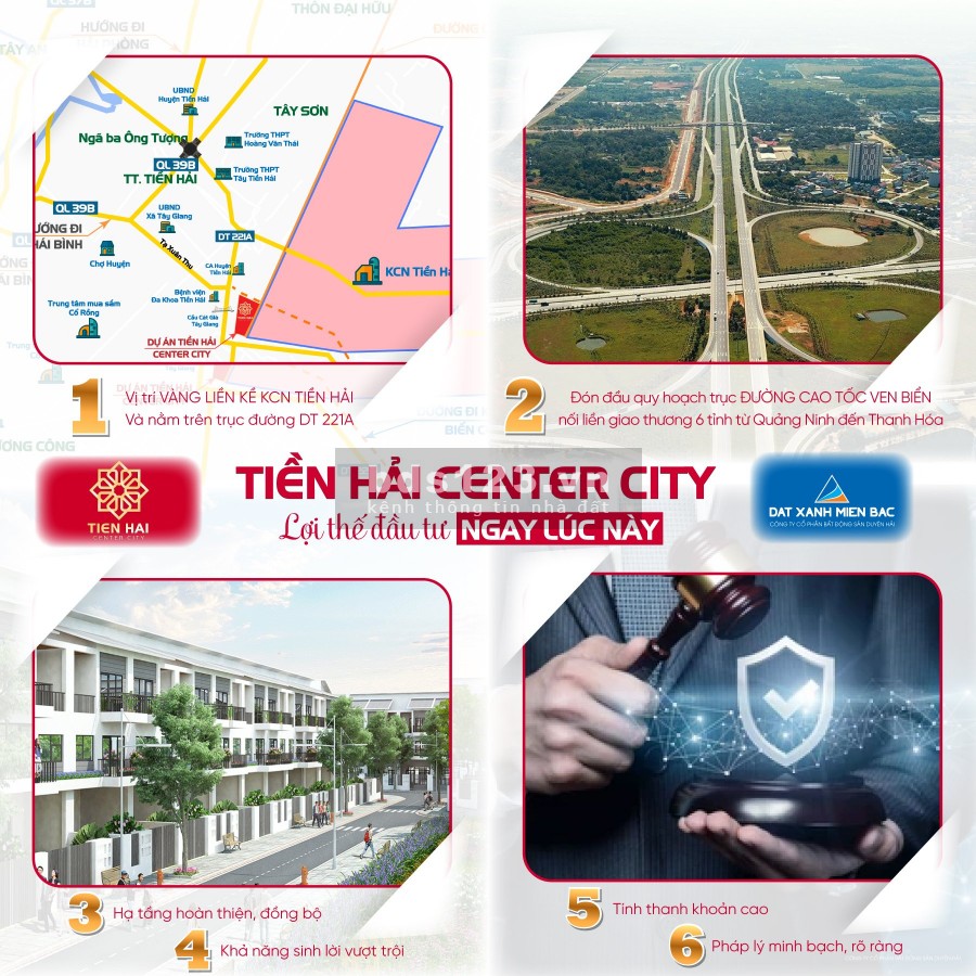 Bán đất dự án Tiền Hải Center City tại Tiền Hải, giá 25 triệu/m2 pháp lý minh bạch, sổ sẵn