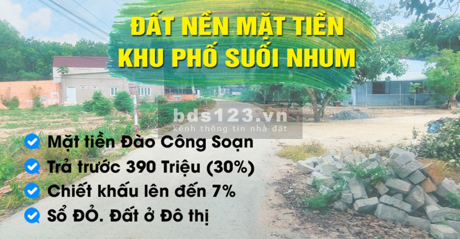 Bán đất mặt tiền đường Đào Xuân Soạn, Phường Hắc Dịch, Sổ đỏ, Thổ cư, Giá rẻ