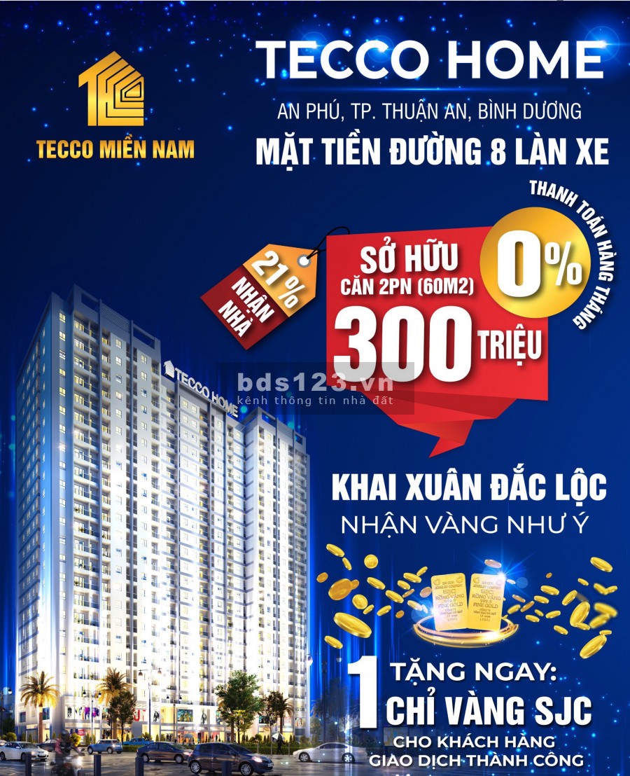 Tecco Home tặng xe SH 110 triệu, chiết khấu 5%, chỉ 21% (300 triệu) nhận nhà. LH: 0901042299