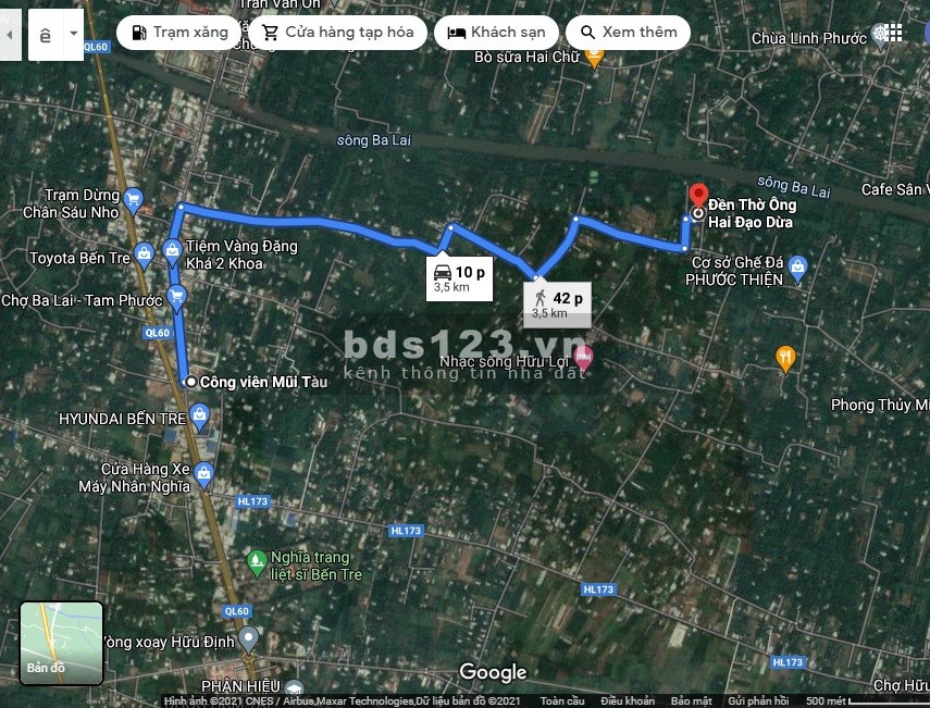 Bán 8 công đất giá đầu tư khu vực Phước Thạnh, Châu Thành, Bến Tre