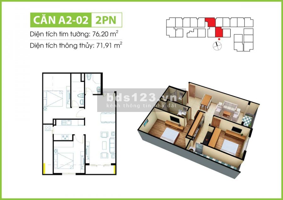 Chỉ còn duy nhất 1 căn CTL DT70m2 2PN tầng thấp giá 2.05tỷ, liên hệ ngay 0966603***!