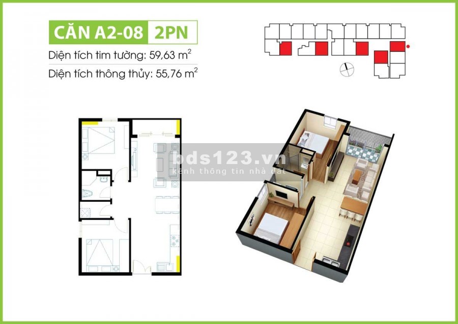 Chỉ còn duy nhất 1 căn CTL DT70m2 2PN tầng thấp giá 2.05tỷ, liên hệ ngay 0966603***!