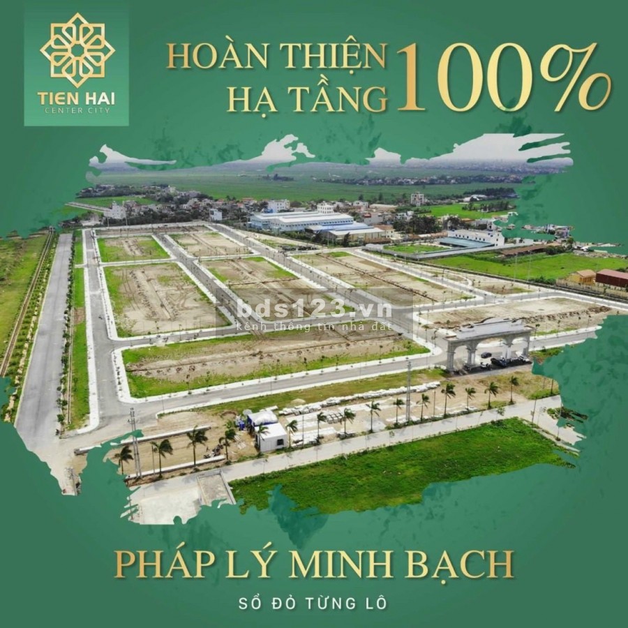 Ra mắt 50 lô đất nền đẹp nhất KĐT Tiền Hải center city, chính sách khủng duy nhất lên tới 11.5 %