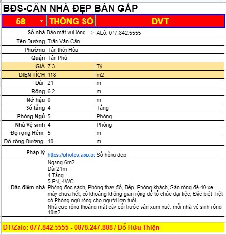 Biệt phủ Trần Văn Cẩn, Hẻm xe tải, DT=118m2, 4 tầng, 6,2x21m, sân rộng cả 100m2, Giá hạt dẻ 7.3 tỷ