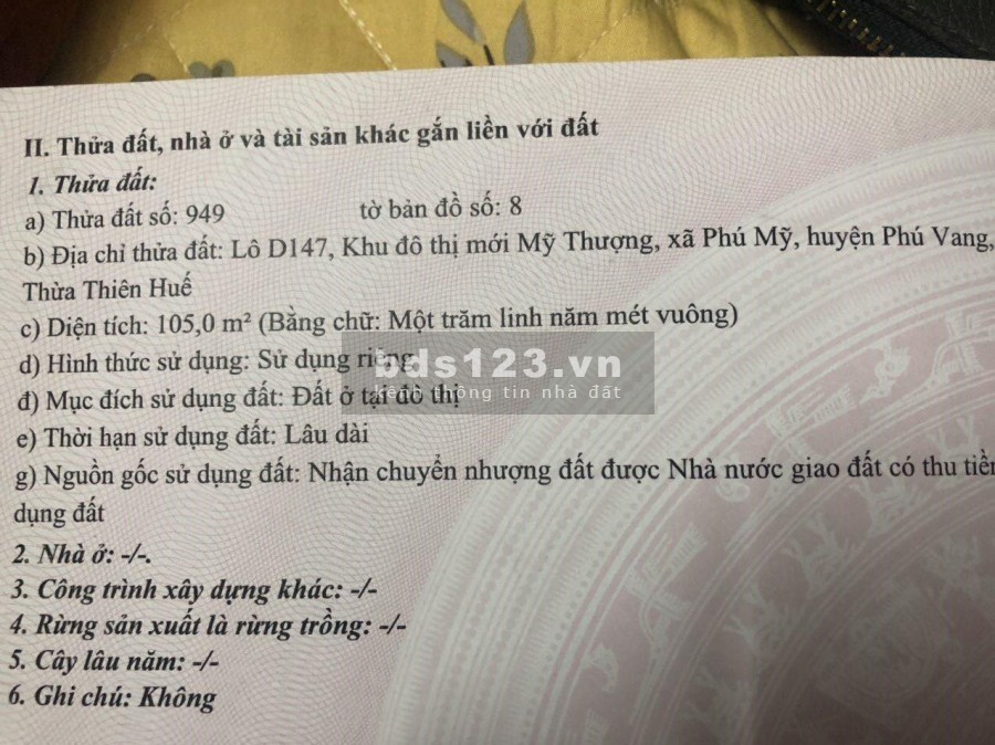 Bán đất chính chủ khu đô thị Green City Huế, đủ pháp lí
