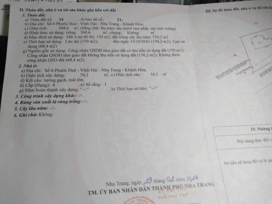 Bán Lô góc đường Phước Huệ VĨnh Hải Nha Trang Khánh Hòa