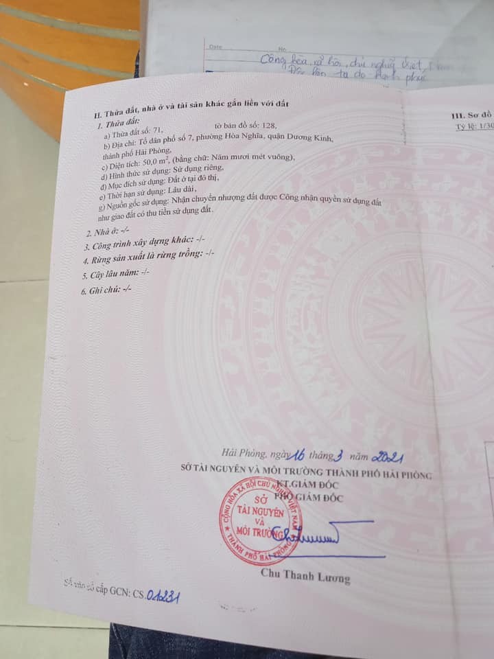 Bán đất Thế Nhân, Tĩnh Hải, Hoà Nghĩa, Dương Kinh, Hải Phòng, giá 410 triệu