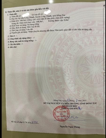 Chính chủ cần bán lô đất ngay TT Thị Trấn Long Thành Lê Duẫn Đồng Nai dt 109m2 giá 9.x tỷ (TL)