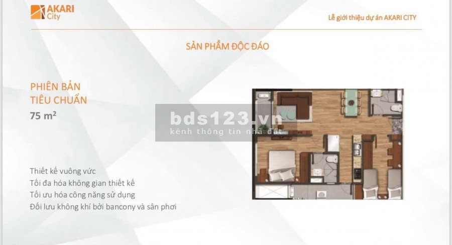 Bán căn hộ đẹp nhất đại lọo Võ Văn Kiệt, diện tích 75m2, thuộc dự án Akari City
