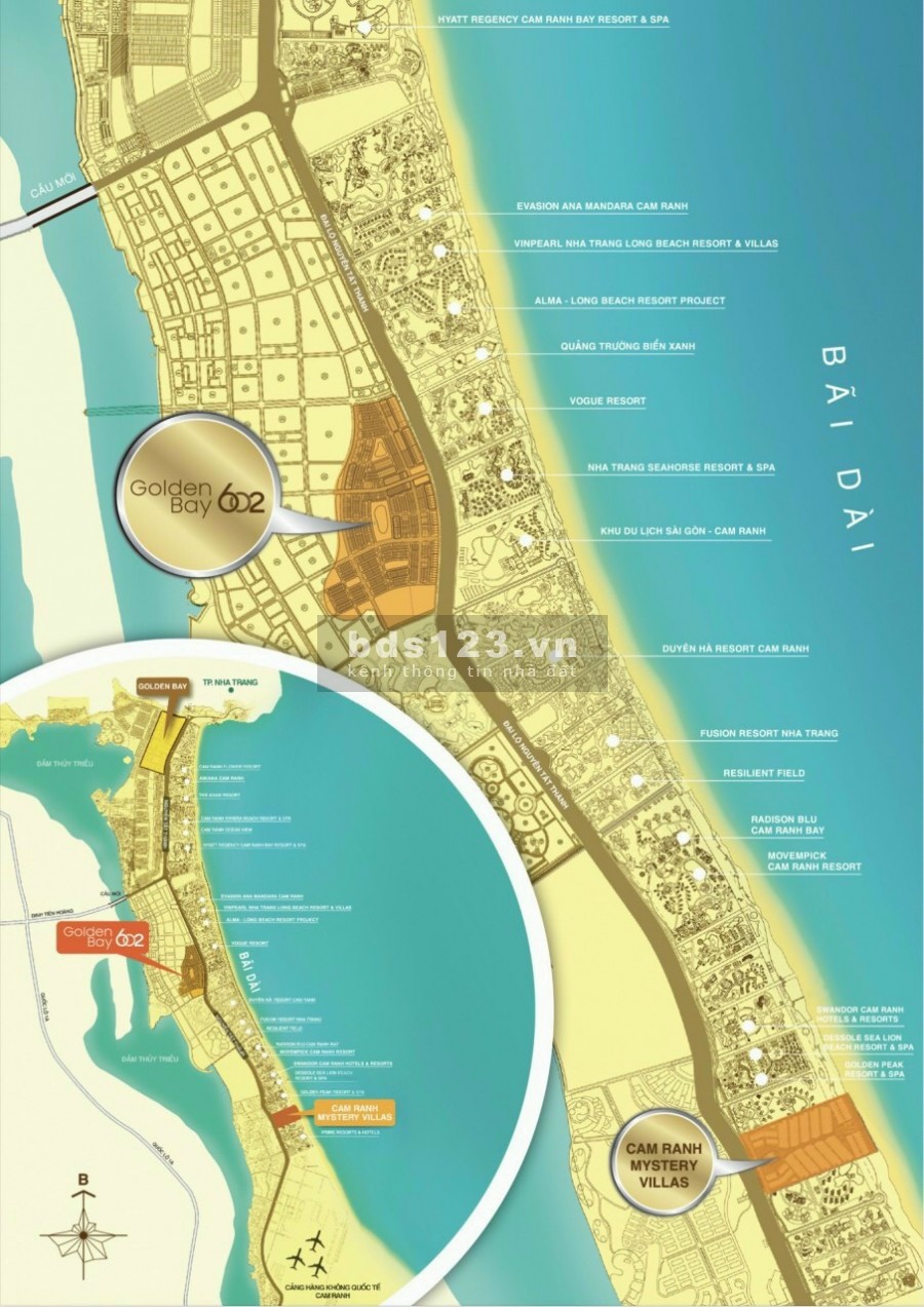 Nền Khách sạn mặt tiền đường Nguyễn Tất Thành vào 9 suất nội bộ Golden Bay 602 từ chủ đầu tư