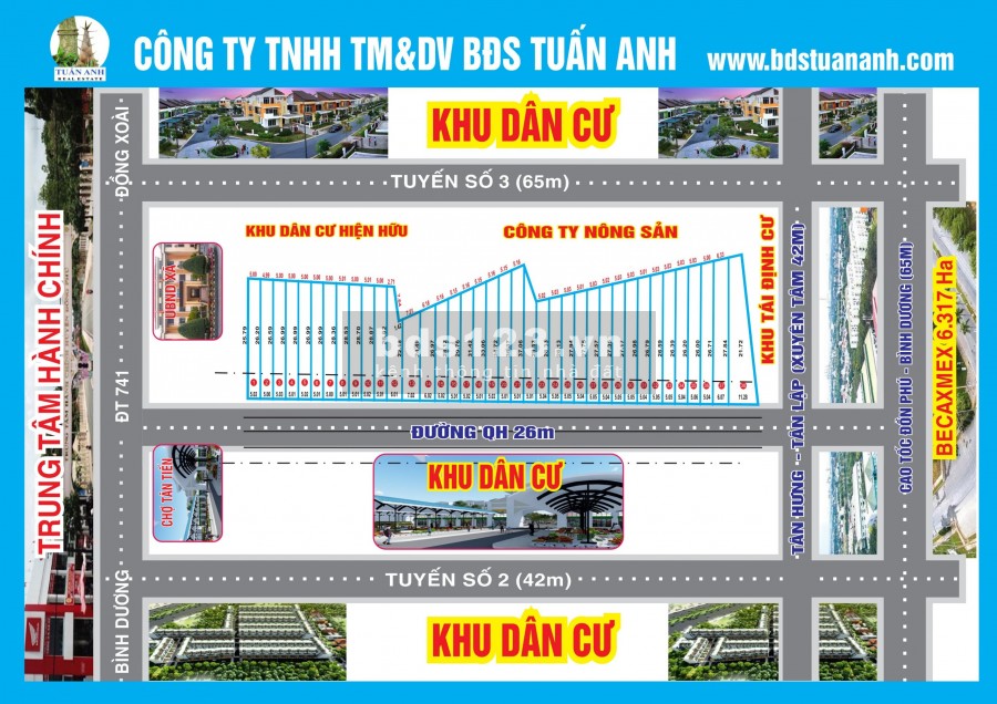 Cần bán đất đổi diện UBND Đồng Phú, mặt tiền đường nhựa quy hoạch 26m