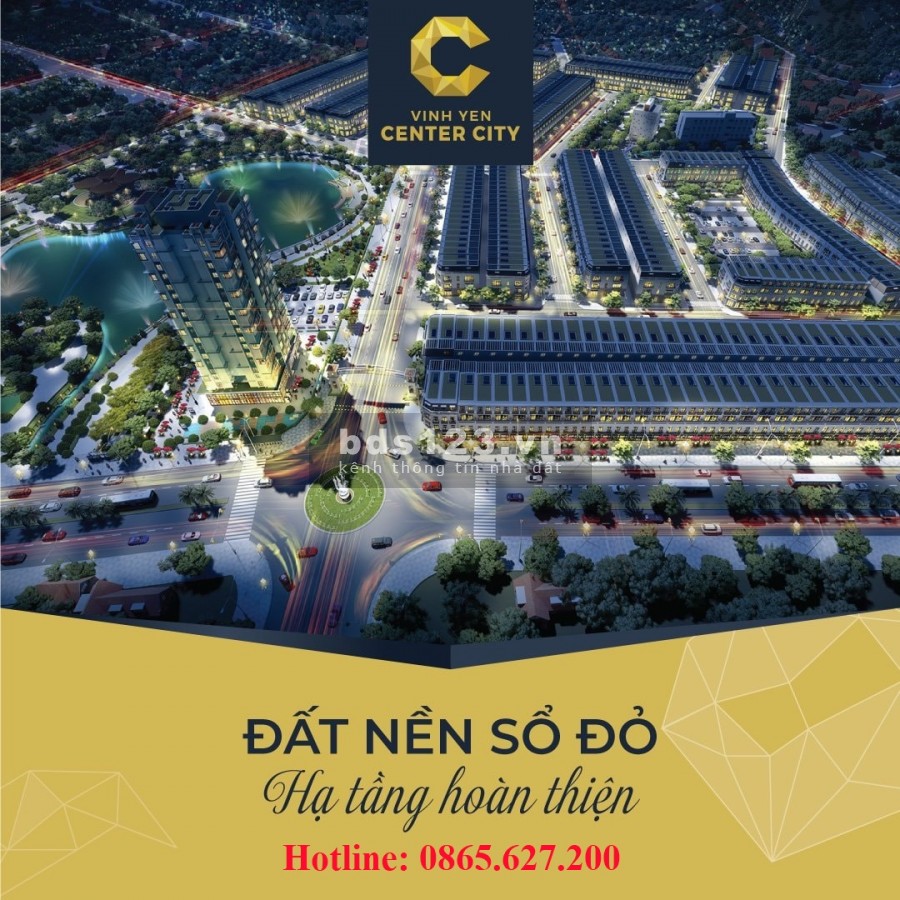 Cần bán đất nền, xây dựng tự do, sổ đỏ lâu dài, Vĩnh Yên Center City