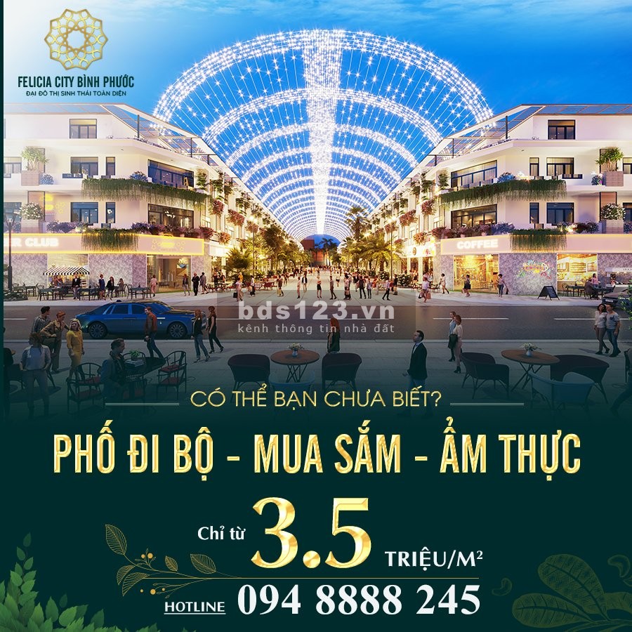 Bán Đất Dự Án Felicia City Bình Phước, Đường DT741 Chuẩn Gía Đầu Tư, 3,5tr/m2