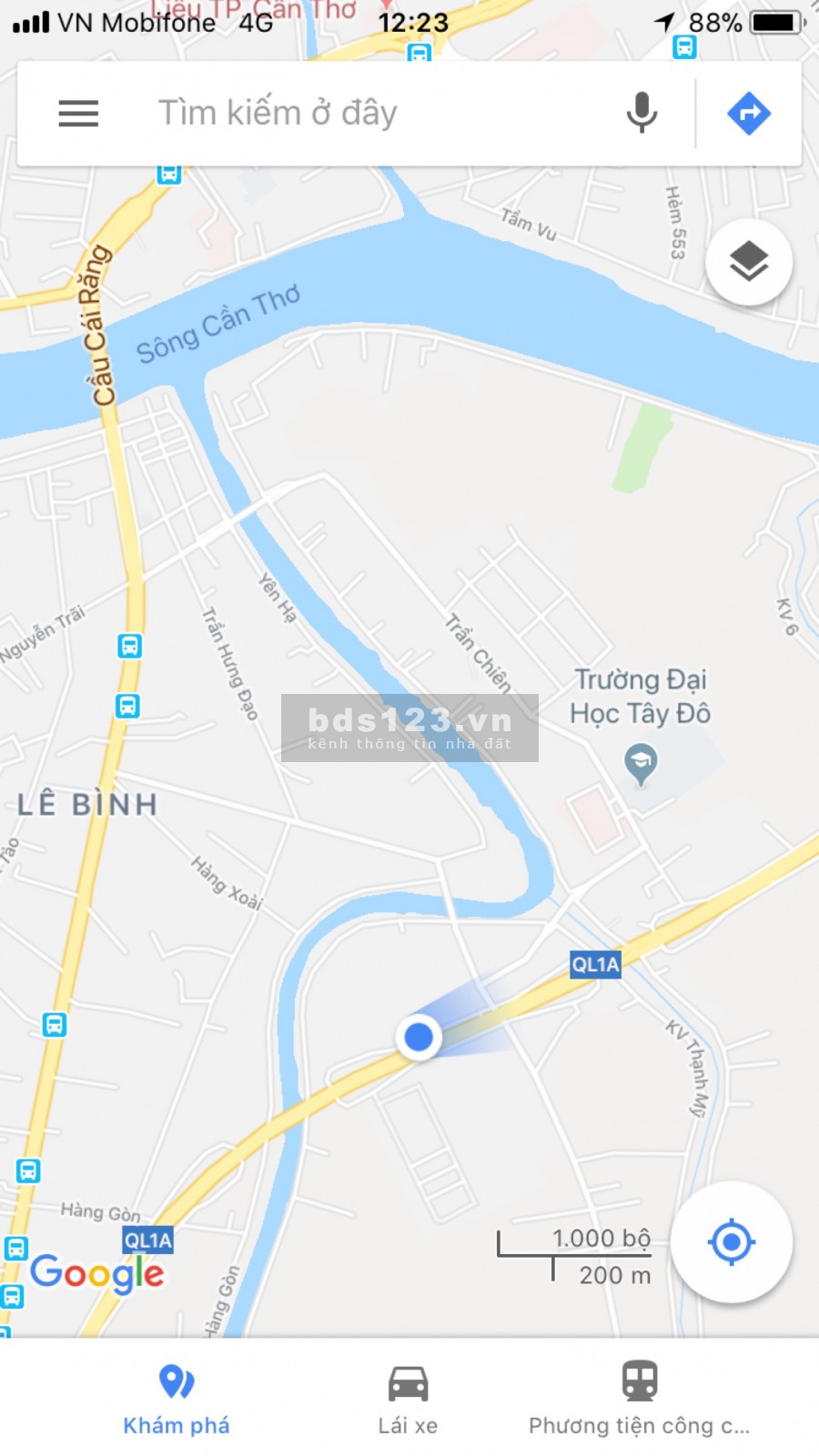 Bán 5322m2 mặt tiền đường Song hành Quốc lộ 1A, Phường Thường Thạnh, Quận Cái Răng, TP Cần Thơ.