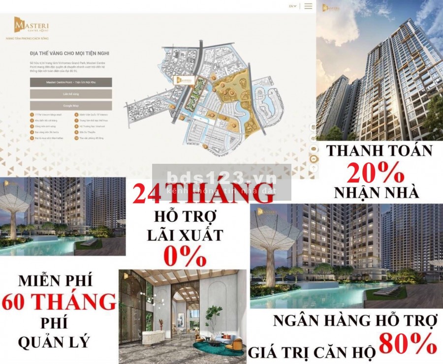 Mua nhà thanh toán 0 đồng, lần đầu tiên có ở Việt Nam, căn hộ Masteri Cetre Point