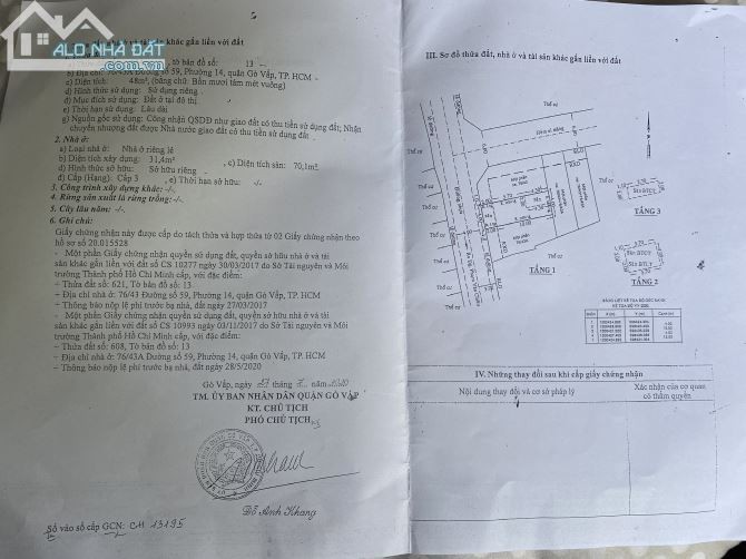Chính Chủ cần Bán đất Đường Số 59 Gò Vấp, giá 93 triệu/m2, sổ đỏ riêng