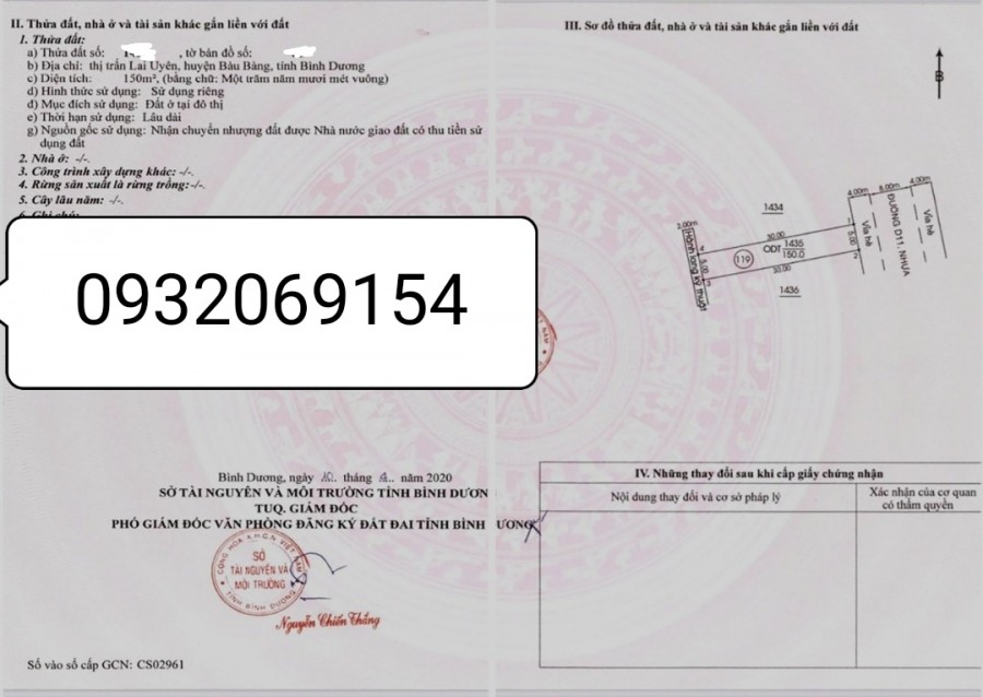 Chính chủ thiếu tài chính cần bán gấp lô đất tại Bàu Bàng, giá 800 triệu