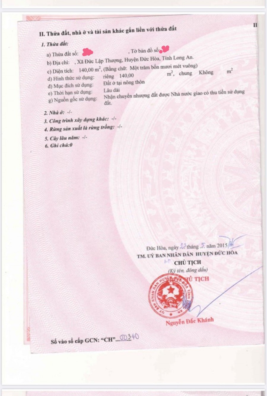 Chính chủ cần bán gấp đất nền khu dân cư Daresco, Đức Hòa 3, Long An.