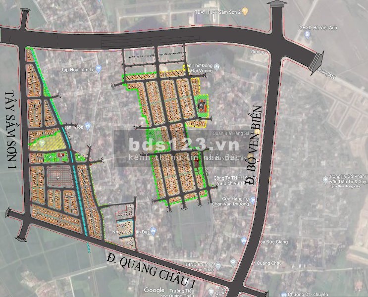 Đất nền ven biển Sầm Sơn, giá rẻ cho nhà đầu tư, tại phường Quảng Châu, chỉ 11 triệu/m2
