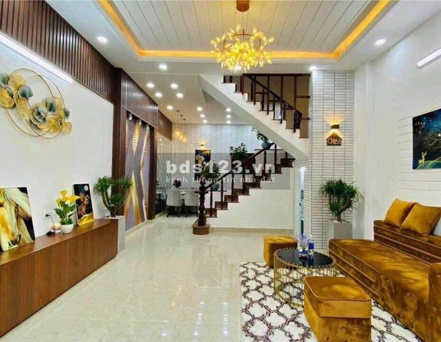 Bán Nhà 399tr 1 trệt 1 lầu 1 lửng mới xây gần Cầu Lớn Hóc Môn