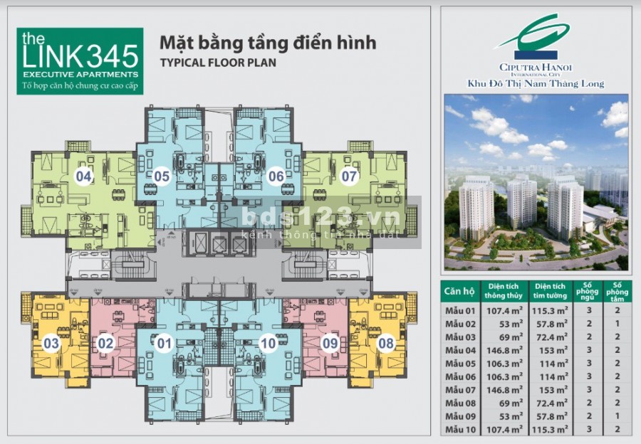 Căn góc 3 pn The Link 345-CT1, view sân gofl giá từ 40 triệu/m2, trực tiếp chủ đầu tư