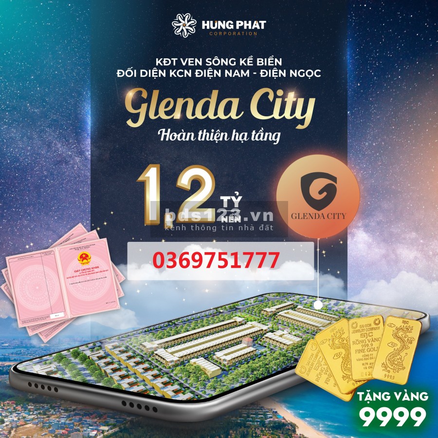 Đất nền giá rẽ nam Đà Nẵng - dự án Glenda City, hỗ trợ vay vốn, hạ tầng xong 100%, giá tốt