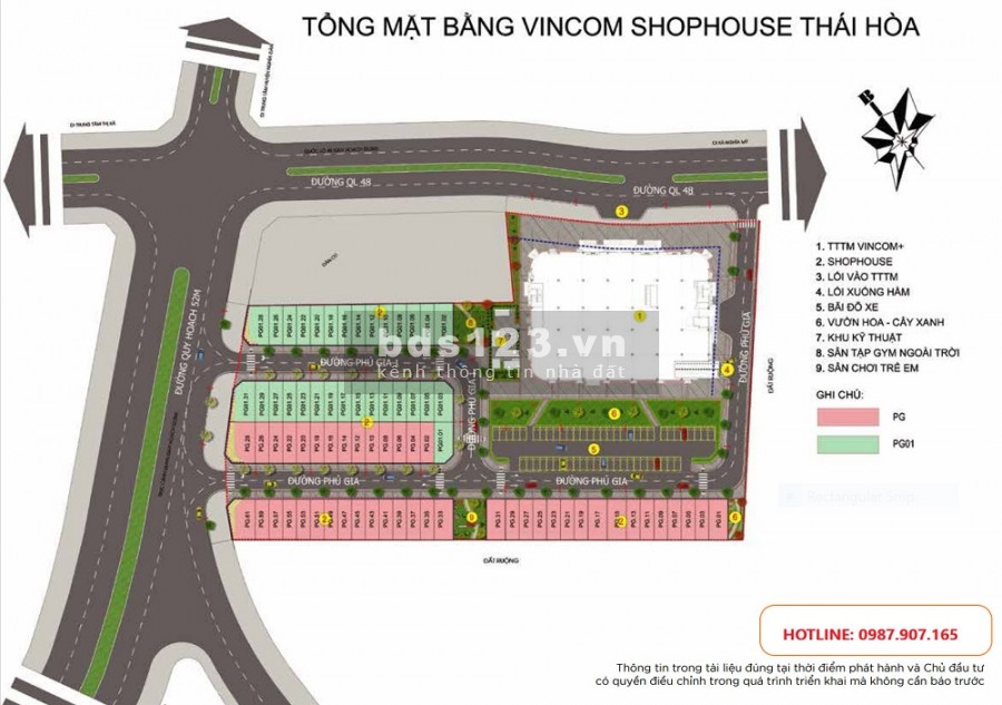 Nhà phố liền kề dự án VinCom Shophouse Thái Hòa, liên hệ 0707862323