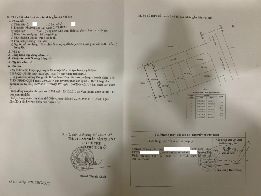 MSQ2.60 - Bán đất MT đường Lê Đình Quản, Phường Cát Lái Q2. DT 102m2. Giá 7 Tỷ