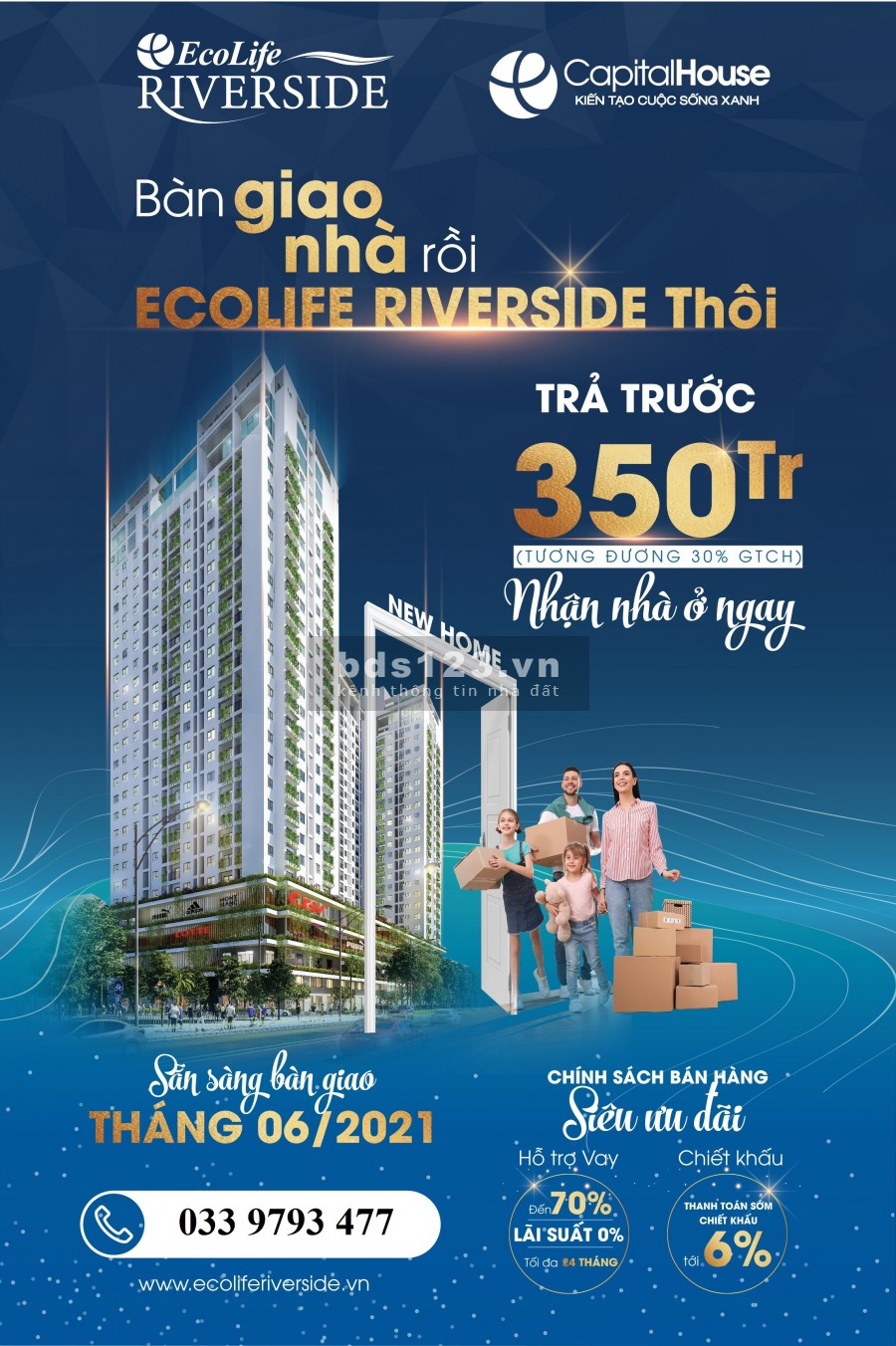 Chung cư mới Ecolife Riverside Quy Nhơn giá 1tỷ2 căn, yên tĩnh