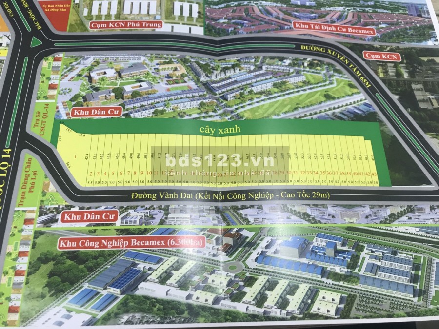 Bán đất trung tâm xã Đồng Tâm huyện Đồng Phú, khu dân cư, lh 0937748768