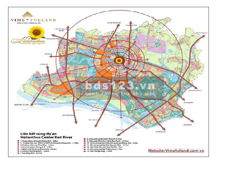 Khu đô thị kiểu mẫu Helianthus Center Red River - Vimefulland Đông Anh