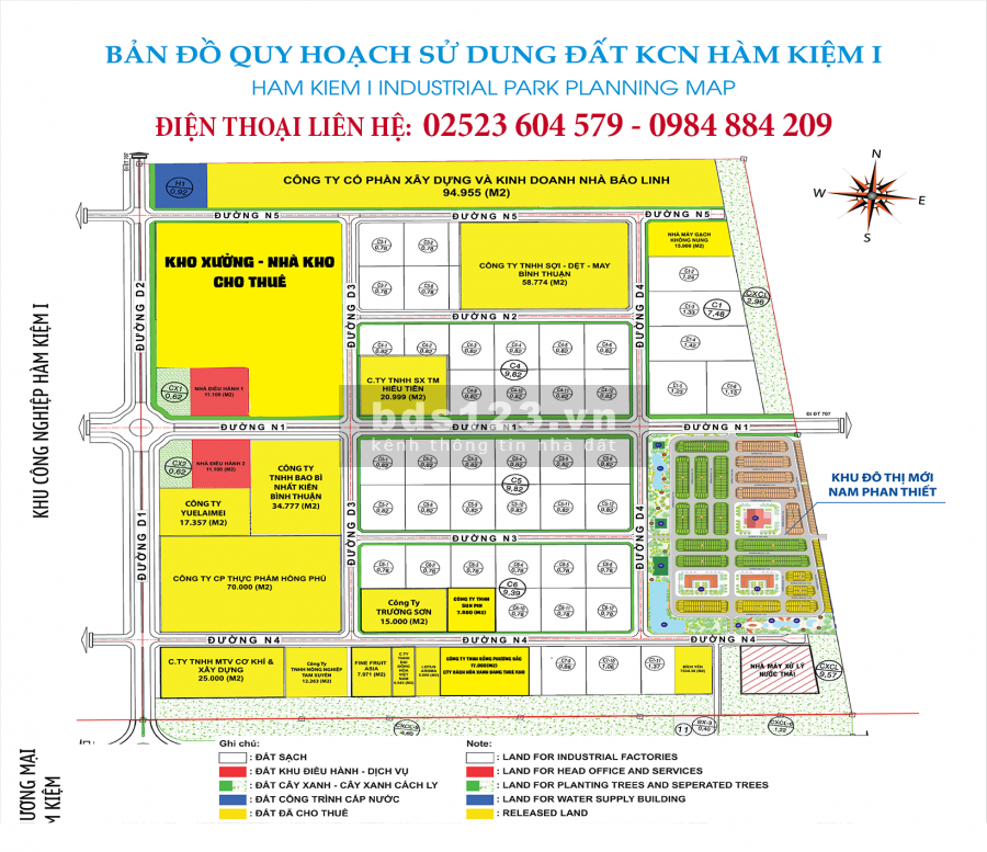 Cho thuê đất KCN hoặc Nhà xưởng tại KCN Hàm Kiệm 1