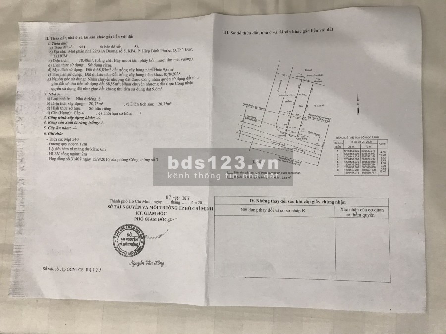 Đất 152m² Đường 8 phường Hiệp Bình Phước Quận Thủ Đức