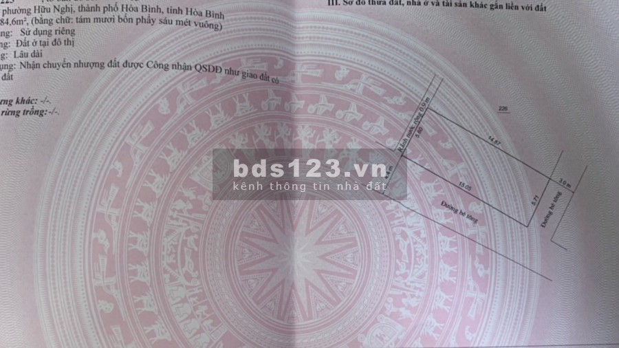 Chính chủ cần bán nhà tổ 1 phường Hữu Nghị thành phố Hoà Bình