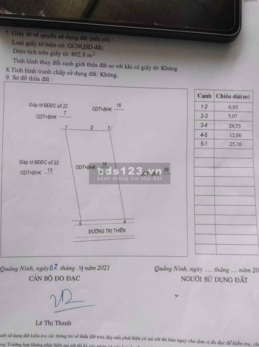 Bán đất mặt tiền Trị Thiên Trung tâm Thị trấn Quán Hàu, 295m2, đường oto thông thoáng