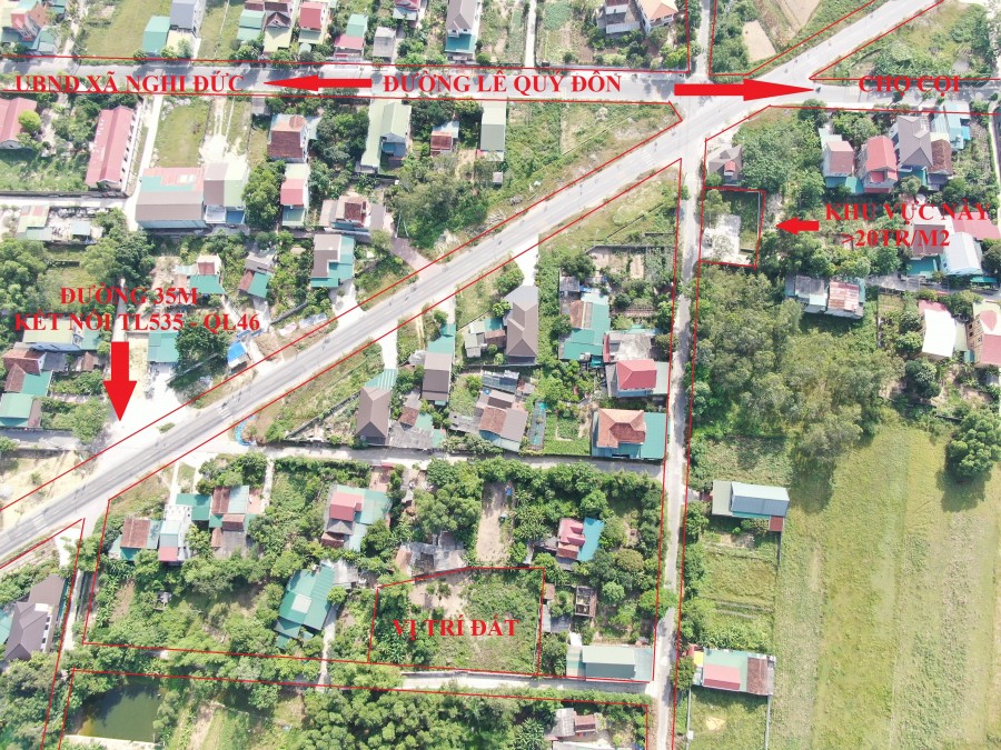 Đất đầu tư Nghi Đức thành phố Vinh tỉnh Nghệ An, giá 9.2 triệu/m2
