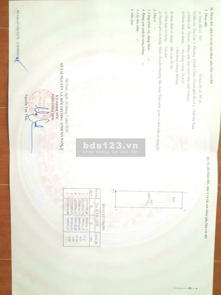 Cần bán đất 100% thổ cư, ngã tư Nguyễn Thị Định và đường 03/7 , Thanh Châu, Phủ Lý, Hà Nam