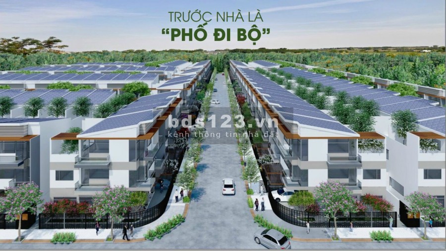 Bán bhà phố ven sông 1 trêt 2 lầu diện tích 80m2, ngân hàng hỗ trợ vay 70%