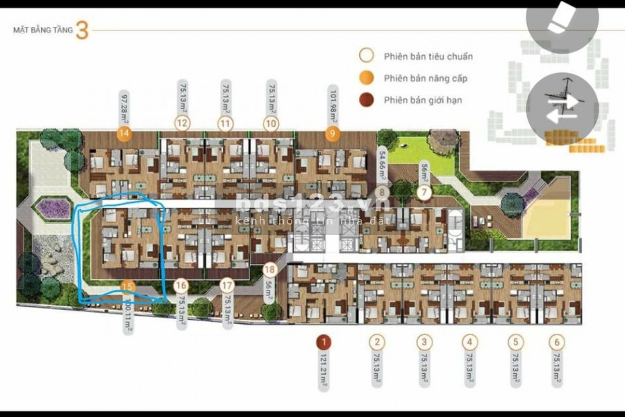Căn hộ Akari 6 diện tích sử dụng 100m2 3 PN sẵn sàng sử dụng tiện ích đầy đủ, giá 3.45 tỷ