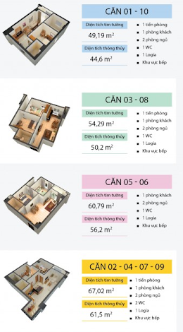 Bán căn hộ siêu tiện nghi 54m2 2 phòng ngủ, lh 0346468817, hướng Tây Bắc